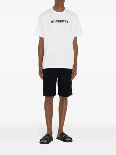 Burberry Logo Print Cotton Oversized T-shirt In White