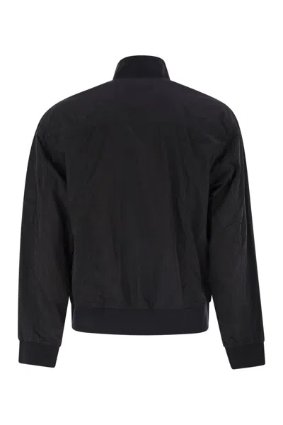 C.p. Company Polyamide Fabric Full Button Jacket In Black