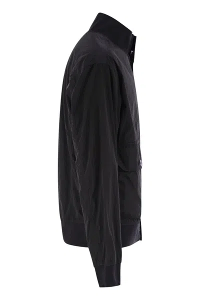 C.p. Company Polyamide Fabric Full Button Jacket In Black