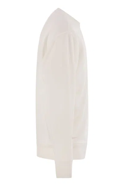 C.p. Company C.p.company  White Wool And Cotton Sweater In White