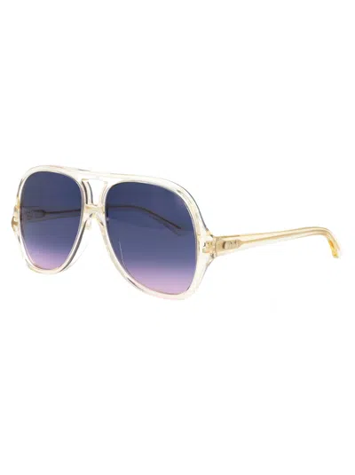 Chloé Chloe Aviator Sunglasses Ch0289 S 004 In White