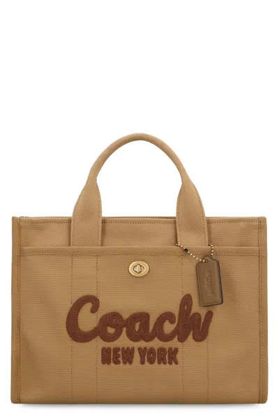 Coach Cargo Logo-embroidered Canvas Tote In Burgundy