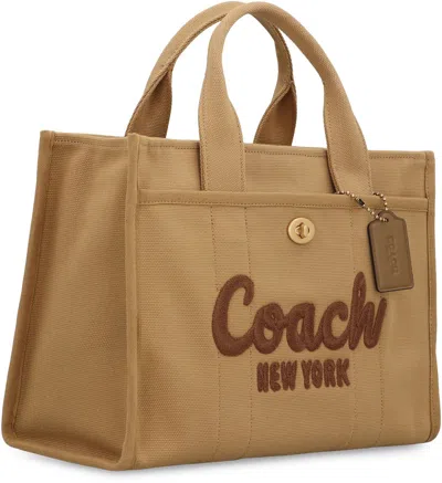Coach Cargo Logo-embroidered Canvas Tote In Burgundy