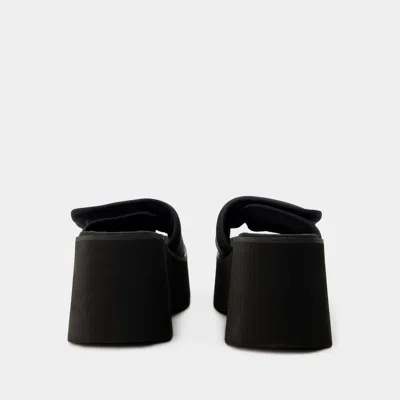 Courrèges Black Stretch Polyester Blend Scusa Wave Slippers In Multi