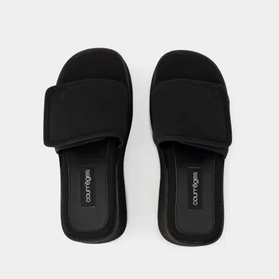 Courrèges Black Stretch Polyester Blend Scusa Wave Slippers In Multi