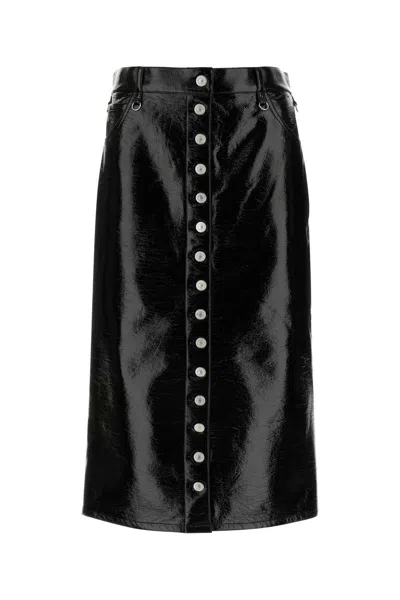 Courrèges Courreges Woman Black Vinyl Skirt In Black