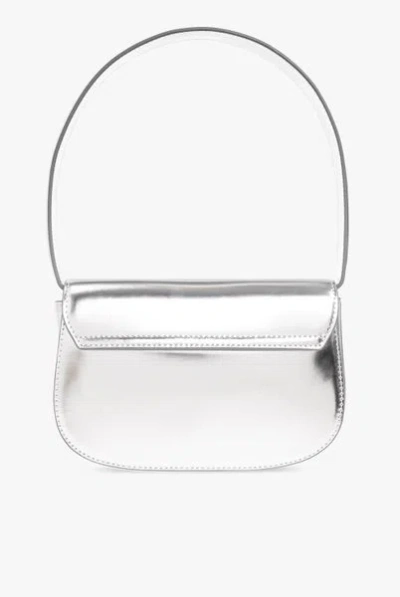 Diesel 1dr Shoulder Bag In Mirrored Leather Color Silver