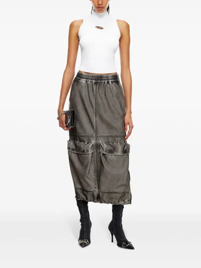 Diesel Women's Cut-out Logo Tank Top In White