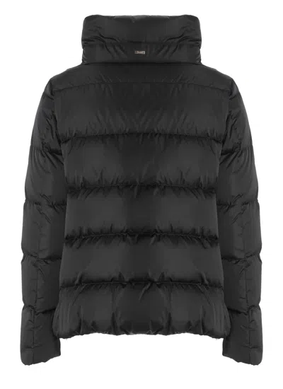 Herno Lightweight Puffer Jacket With High Collar In Black