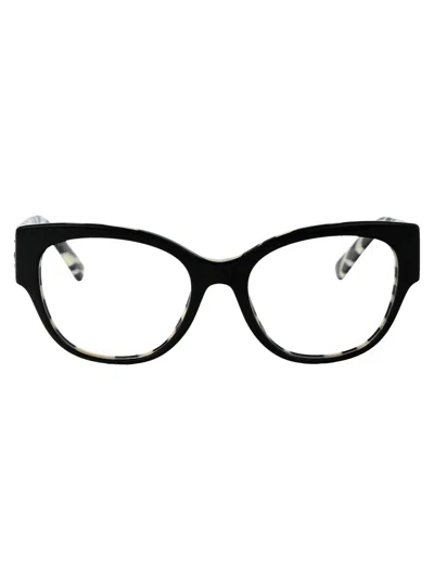 Dolce & Gabbana Black On Zebra Acetate Optical Glasses In Black