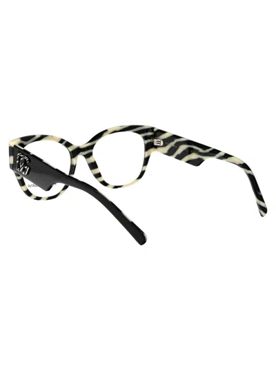 Dolce & Gabbana Black On Zebra Acetate Optical Glasses In Black