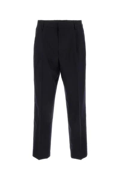 Dries Van Noten Wide Wool Blend Gabardine Pants In Black