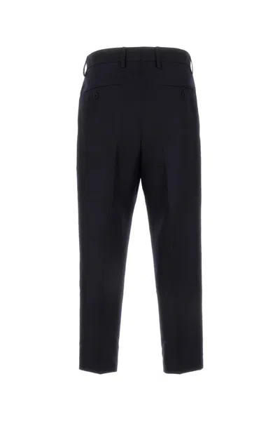Dries Van Noten Wide Wool Blend Gabardine Pants In Black