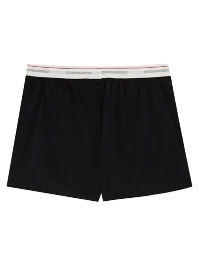 Dsquared2 Elastic Waistband Block Boxer Shorts In Black