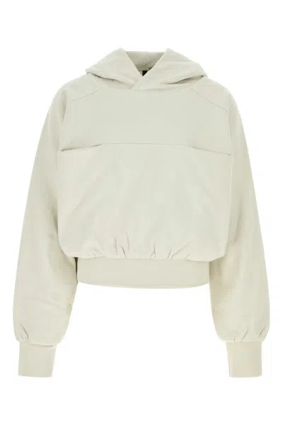 Entire Studios Cotton Sweatshirt With Front Pocket And Hood In White