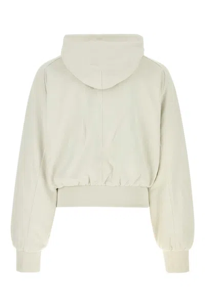Entire Studios Cotton Sweatshirt With Front Pocket And Hood In White