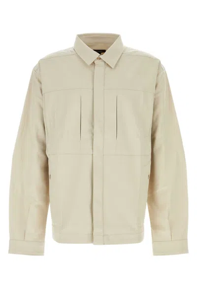 Entire Studios Sand Stretch Oxford Shirt In Beige O Tan