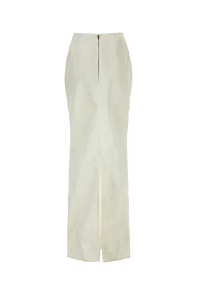 Entire Studios Gonna Channel In Denim Stretch Bianco Donna In White