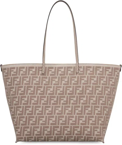 Fendi Pequin Striped And Ff Fabric Roll Large Reversible Shopper