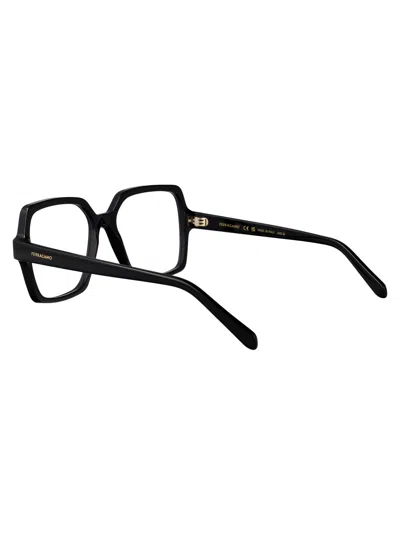 Ferragamo Black Acetate Glasses In Brown