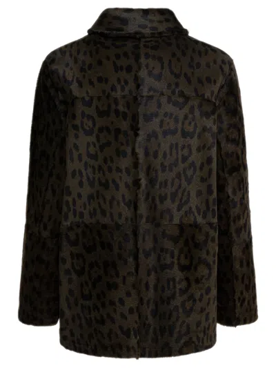 Furling By Giani Leopard Pockets Coat In Animal Print
