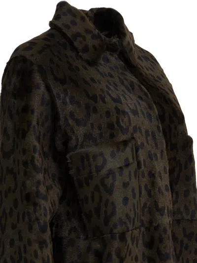 Furling By Giani Leopard Pockets Coat In Animal Print