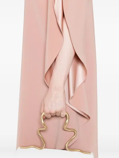 Gianluca Capannolo Crew-neck Split-sleeve Midi Dress In Pink