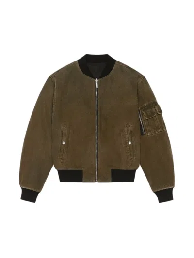 Givenchy Reversible Denim Bomber Jacket In Brown