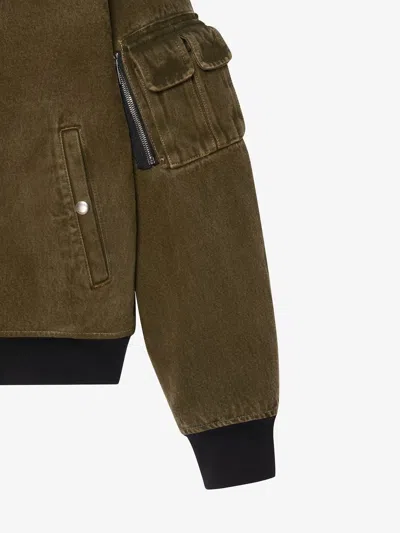 Givenchy Reversible Denim Bomber Jacket In Brown