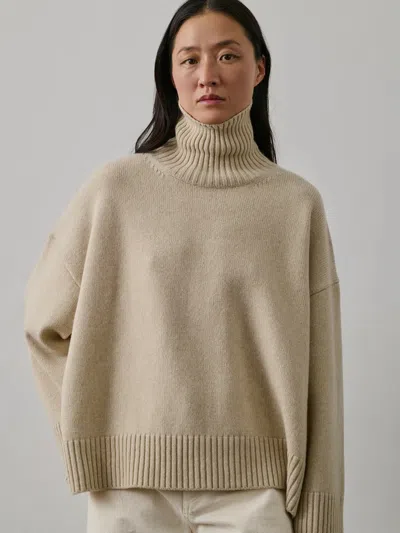 Soeur Womens Ecru Chine William High-neck Merino-wool Jumper In White