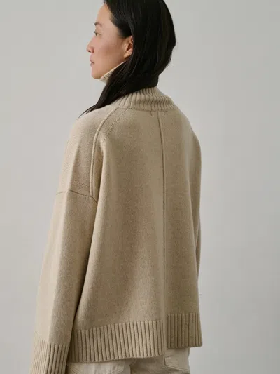 Soeur Womens Ecru Chine William High-neck Merino-wool Jumper In White