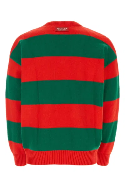 Gucci Embroidered Stretch Wool Blend Sweater In Multi