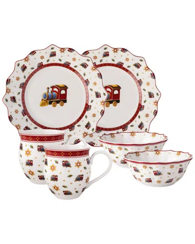 Villeroy & Boch 6pc Toy's Delight Locomotive Breakfast Set For Two In Multi