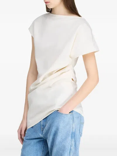 Jw Anderson J. W.anderson Asymmetric Draped Top In White