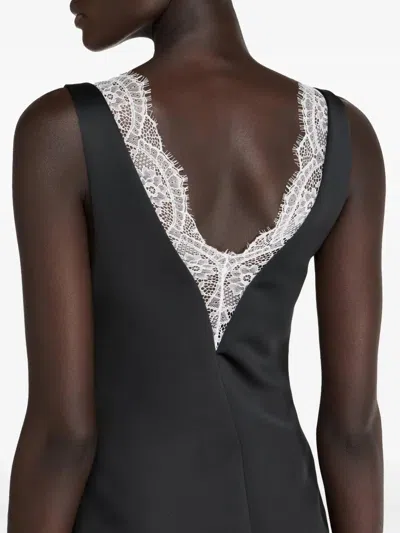 Jw Anderson Draped Dress With V-neckline In Black