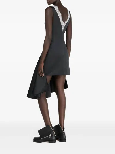 Jw Anderson Draped Dress With V-neckline In Black