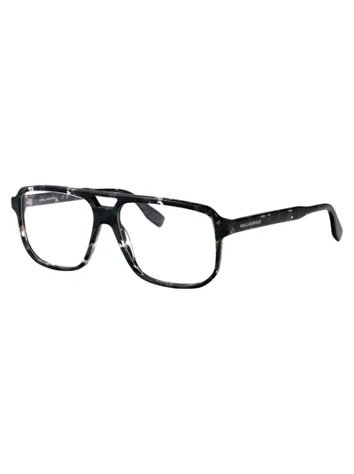 Karl Lagerfeld Marble Grey Acetate Glasses In Brown