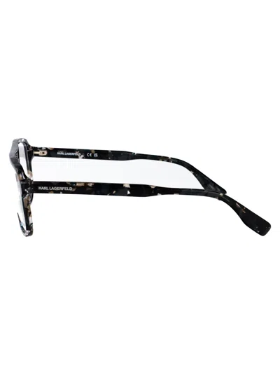 Karl Lagerfeld Marble Grey Acetate Glasses In Brown