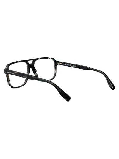 Karl Lagerfeld Marble Grey Acetate Glasses In Brown