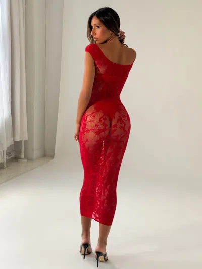 Outcast Kaelis Midi Dress Red In Red