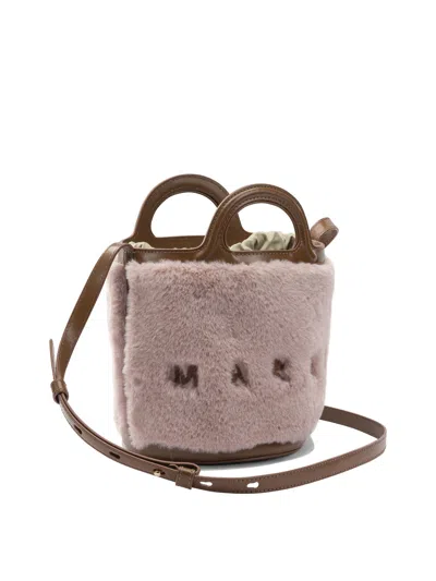 Marni Mini Tropicalia Shearling Top Handle Bag