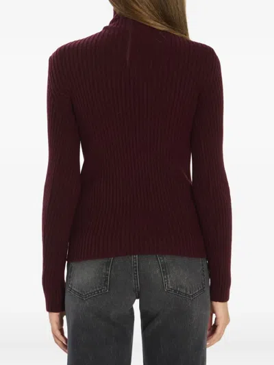 Max Mara Burgundy Stretch Wool Blend Aral1234 Sweater In Burgundy