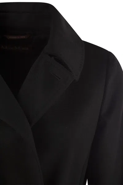 Max Mara Studio Black Wool Bcollag Coat In Black