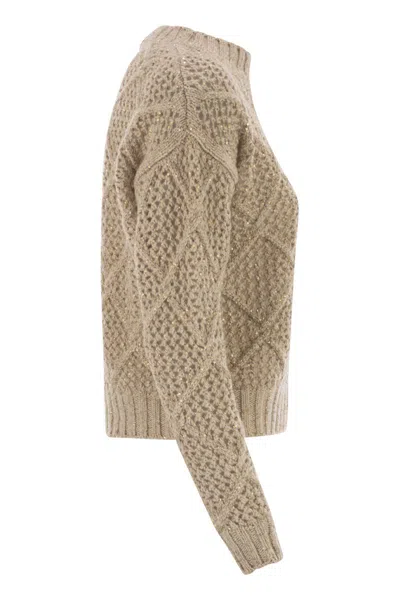 Max Mara Studio Ellade Sweater Beige In Blue