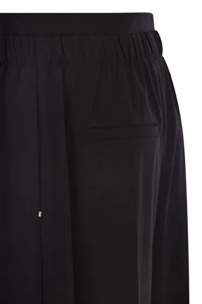 Sportmax Wide Leg Trousers Elastic Waistband In Black