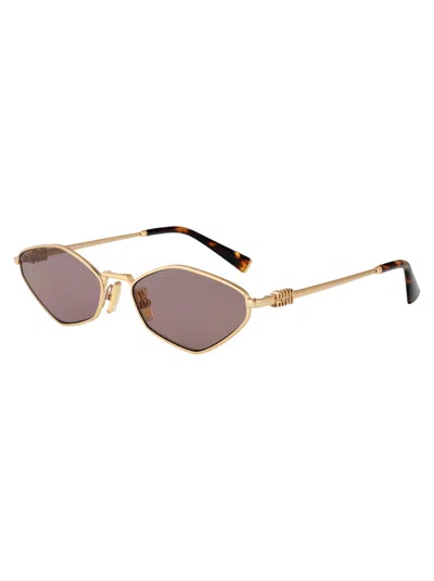 Miu Miu 56zs Sole Sunglasses In Gold