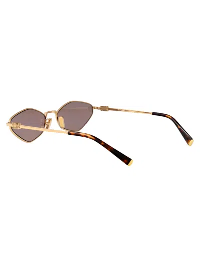 Miu Miu 56zs Sole Sunglasses In Gold