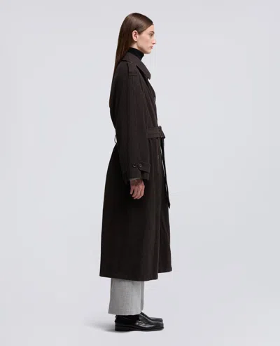 Aspesi Trench In Flanella Di Lana Cashmere - Marrone In Brown