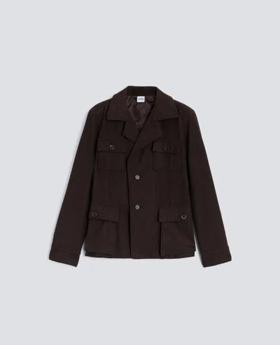 Aspesi Giacca Monopetto In Flanella - Marrone In Brown