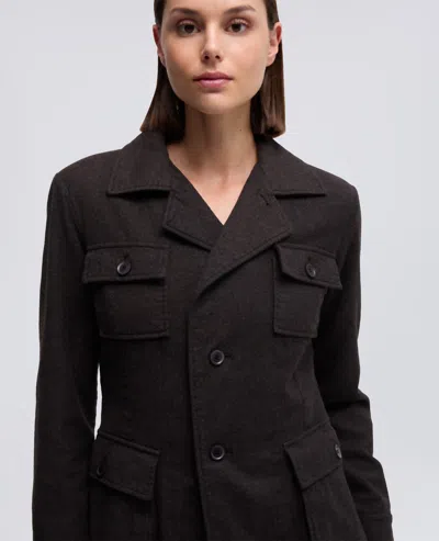 Aspesi Giacca Monopetto In Flanella - Marrone In Brown